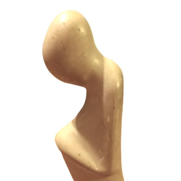 African Soapstone Figurine Sculpture, Hand Carved Soapstone Woman, Home Decor - Picture 6 of 9